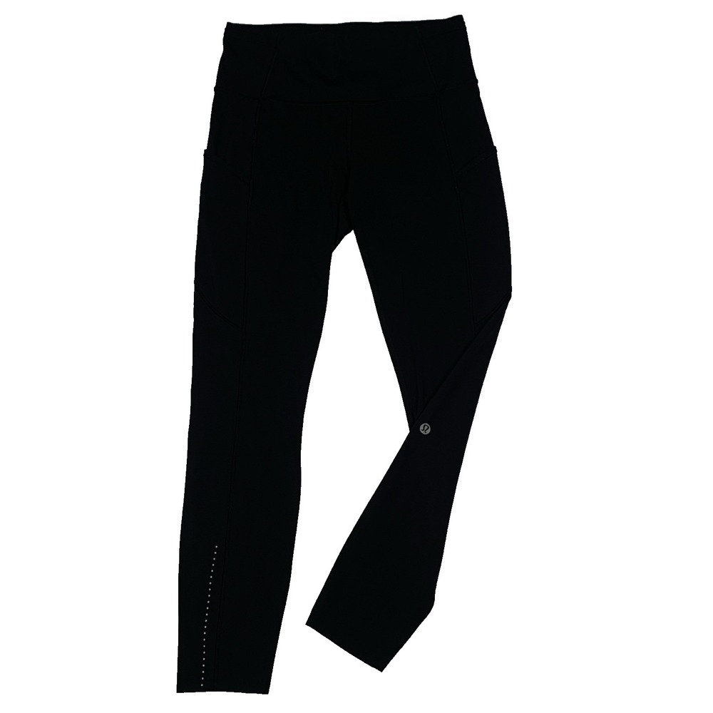 Lululemon Speed Up Tight 24" Black Luxtreme Leggings Pockets Size 6 W5AT1S